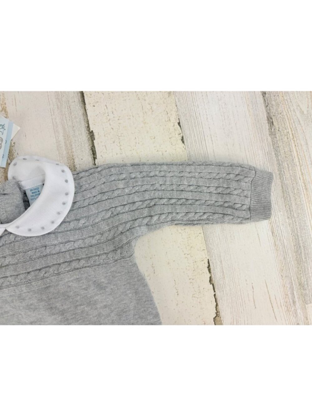 Feltman Bros Baby Boys Sz NB Gray Cable Knit Romper NWT - Picture 4 of 11